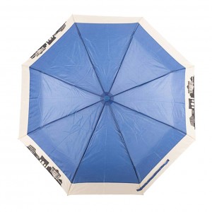 Зонт женский 3 сложения полуавтомат полиэстер "Кайма Город" диаметр купола 112см 8 спиц 3