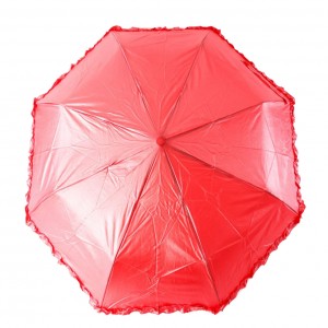 Зонт женский 3 сложения полуавтомат "Перламутровый с бахромой" полиэстер 8 спиц 4