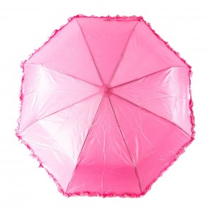 Зонт женский 3 сложения полуавтомат "Перламутровый с бахромой" полиэстер 8 спиц 8