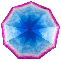 Зонт женский 3 сложения полуавтомат "Акварель микс" диаметр купола 110 см 9 спиц 2