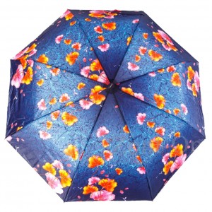 Зонт женский 3 сложения полуавтомат "Цветной" полиэстер диаметр купола 95 см 8 спиц 3
