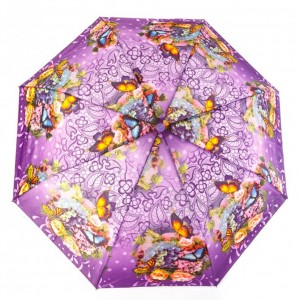 Зонт женский 3 сложения полуавтомат "Цветной" полиэстер диаметр купола 95 см 8 спиц 6