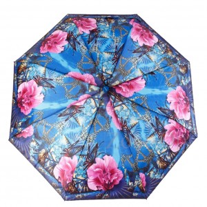 Зонт женский 3 сложения полуавтомат "Цветной" полиэстер диаметр купола 95 см 8 спиц 7