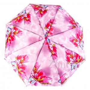 Зонт женский 3 сложения полуавтомат "Цветной" полиэстер диаметр купола 95 см 8 спиц 10